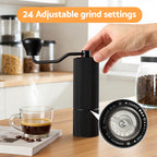 Devanti Manual Coffee Grinder with 24 Adjustable Settings | Hand Coffee Bean Burr Mill  Black