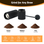 Devanti Manual Coffee Grinder with 24 Adjustable Settings | Hand Coffee Bean Burr Mill  Black