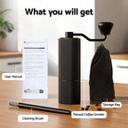 Devanti Manual Coffee Grinder with 24 Adjustable Settings | Hand Coffee Bean Burr Mill  Black