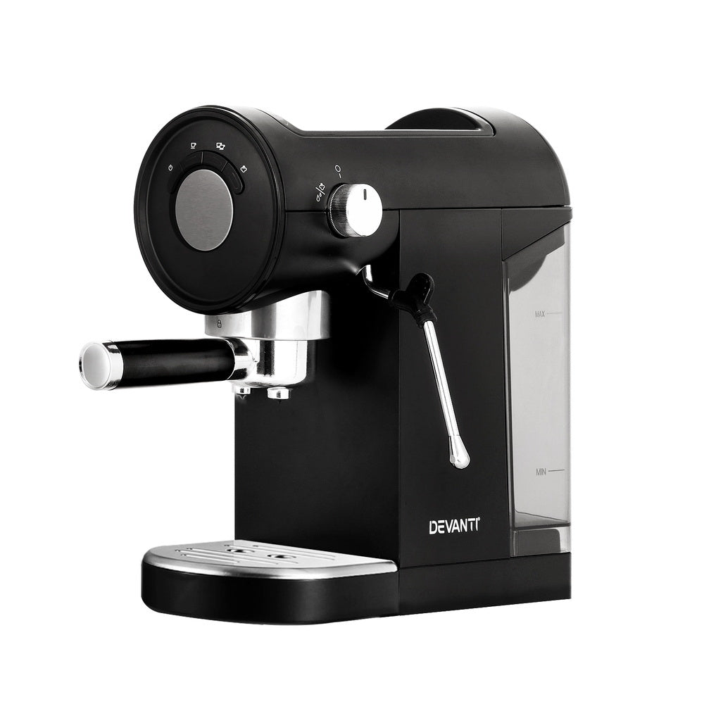 Devanti 20 Bar Coffee Machine Espresso Cafe Maker Black - Flavour Fushion Cooking Shop