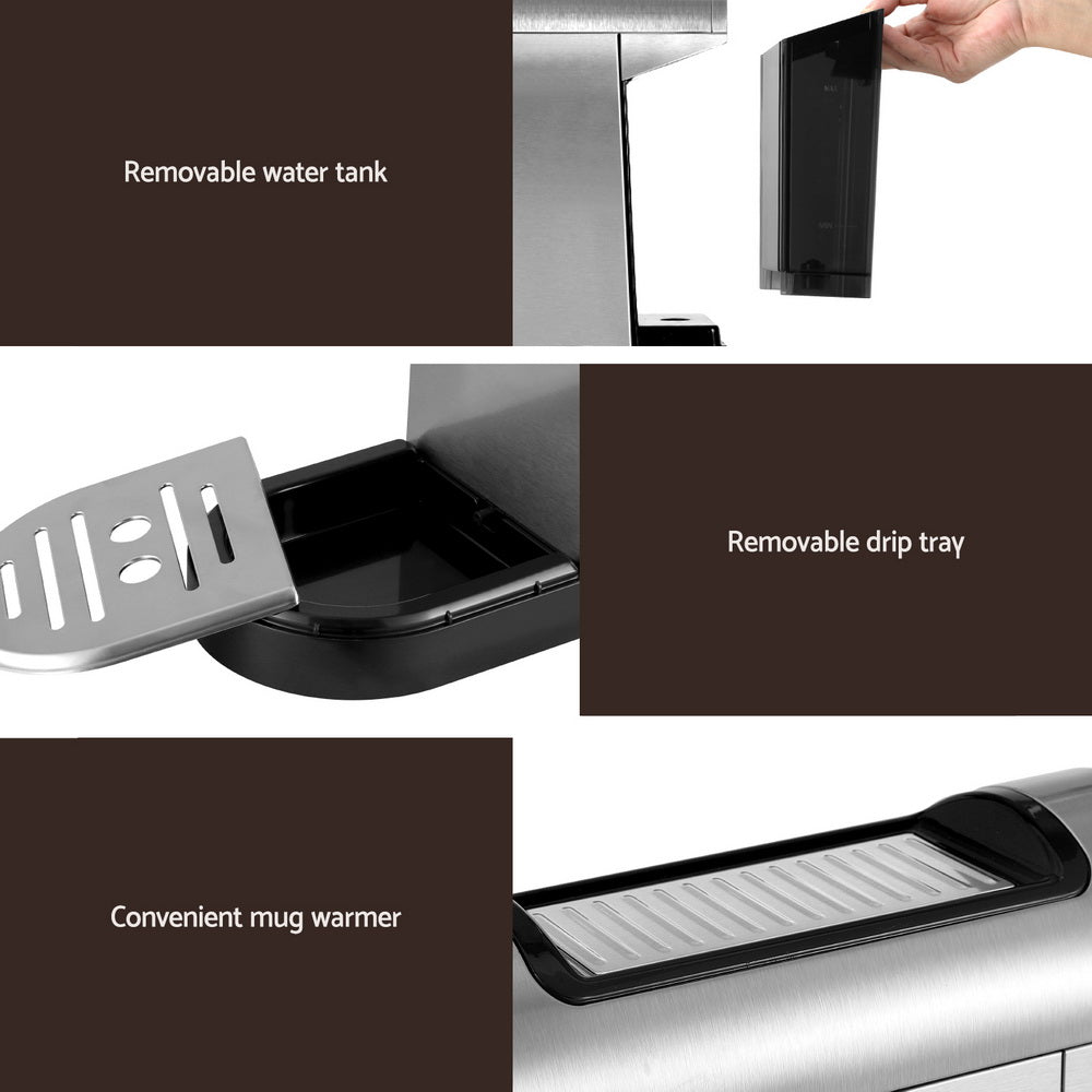 Devanti 20 Bar Coffee Machine Espresso Cafe Maker - Flavour Fushion Cooking Shop
