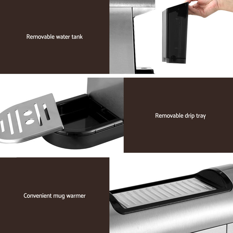 Devanti 20 Bar Coffee Machine Espresso Cafe Maker - Flavour Fushion Cooking Shop