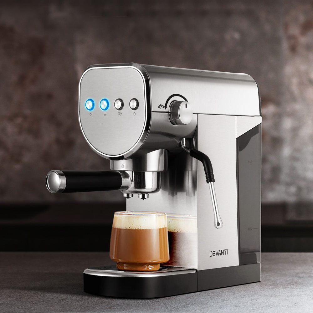 Devanti 20 Bar Coffee Machine Espresso Cafe Maker - Flavour Fushion Cooking Shop