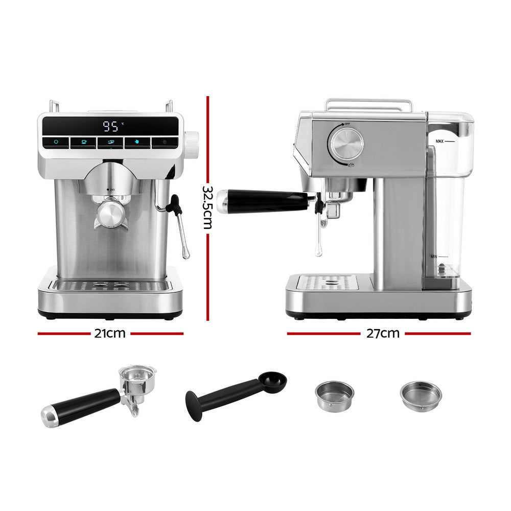 Devanti 20 Bar Coffee Machine Espresso Cafe Maker - Flavour Fushion Cooking Shop