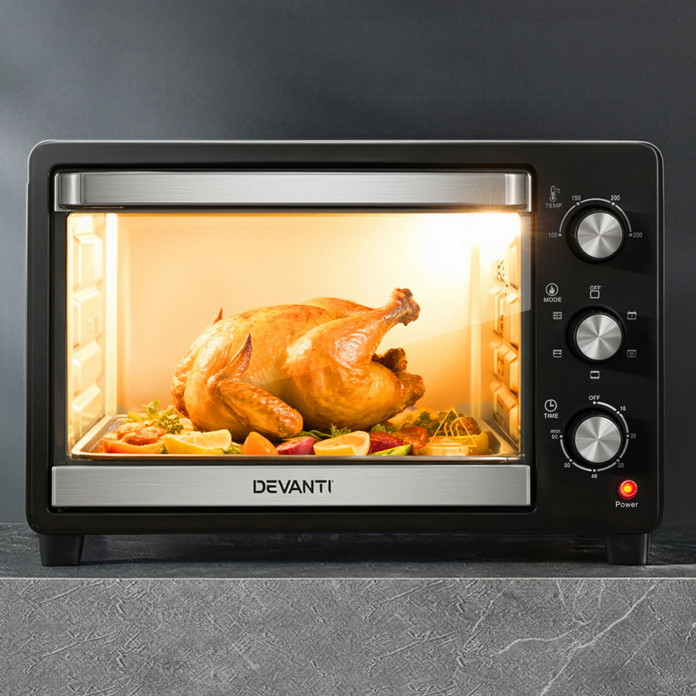 Devanti 30L Convection Oven Electric Fryer Ovens 1600W - Flavour Fushion Cooking Shop