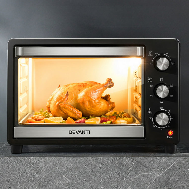 Devanti 30L Convection Oven Electric Fryer Ovens 1600W - Flavour Fushion Cooking Shop