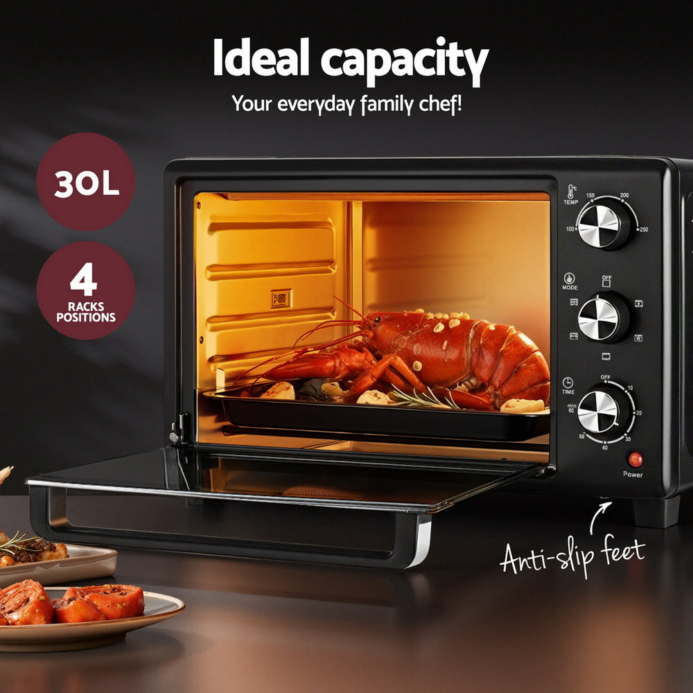 Devanti 30L Convection Oven Electric Fryer Ovens 1600W - Flavour Fushion Cooking Shop