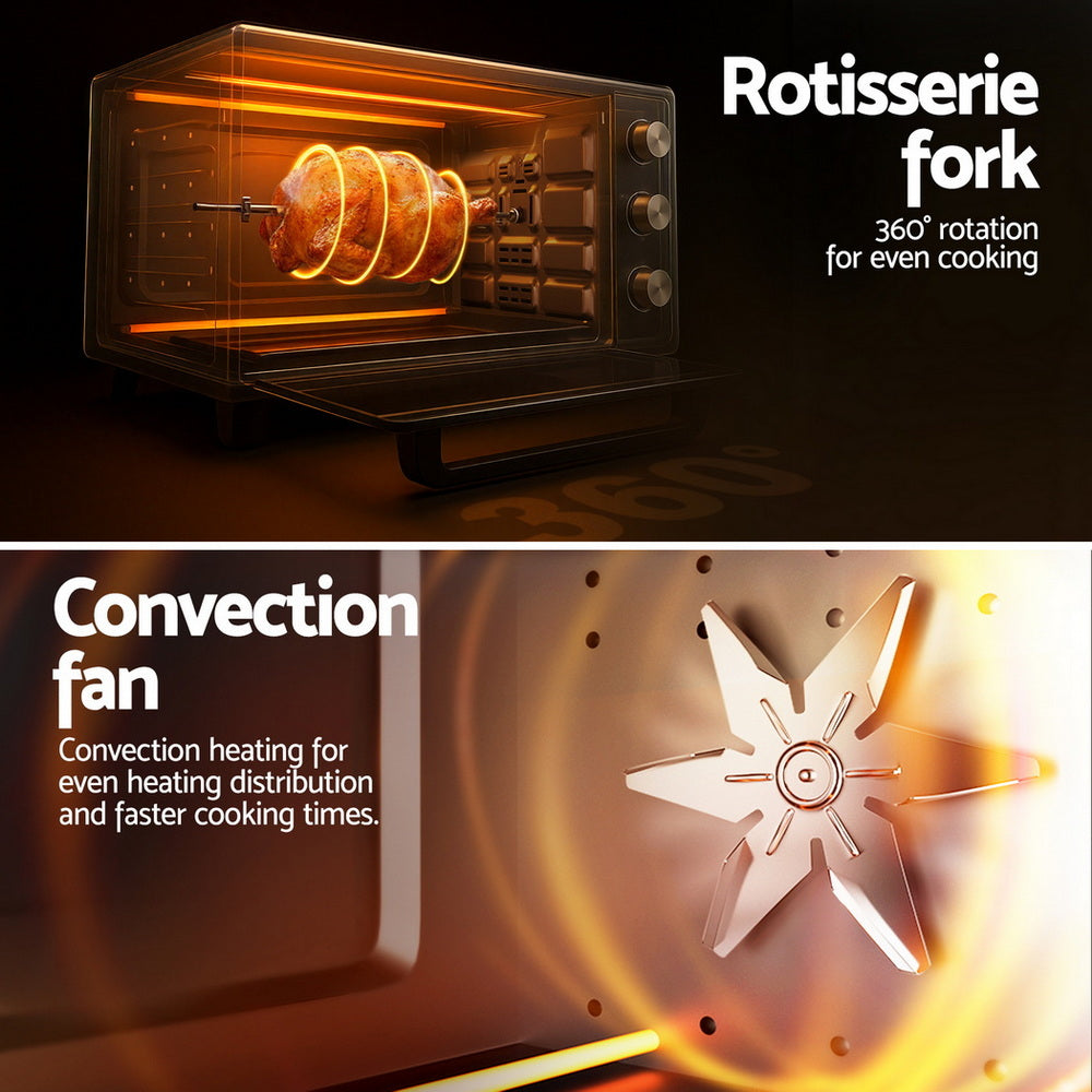 Devanti 30L Convection Oven Electric Fryer Ovens 1600W - Flavour Fushion Cooking Shop