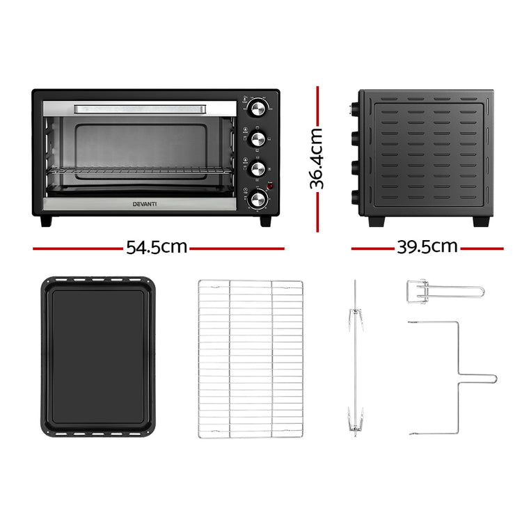 Devanti 45L Convection Oven Electric Fryer Ovens 1800W - Flavour Fushion Cooking Shop