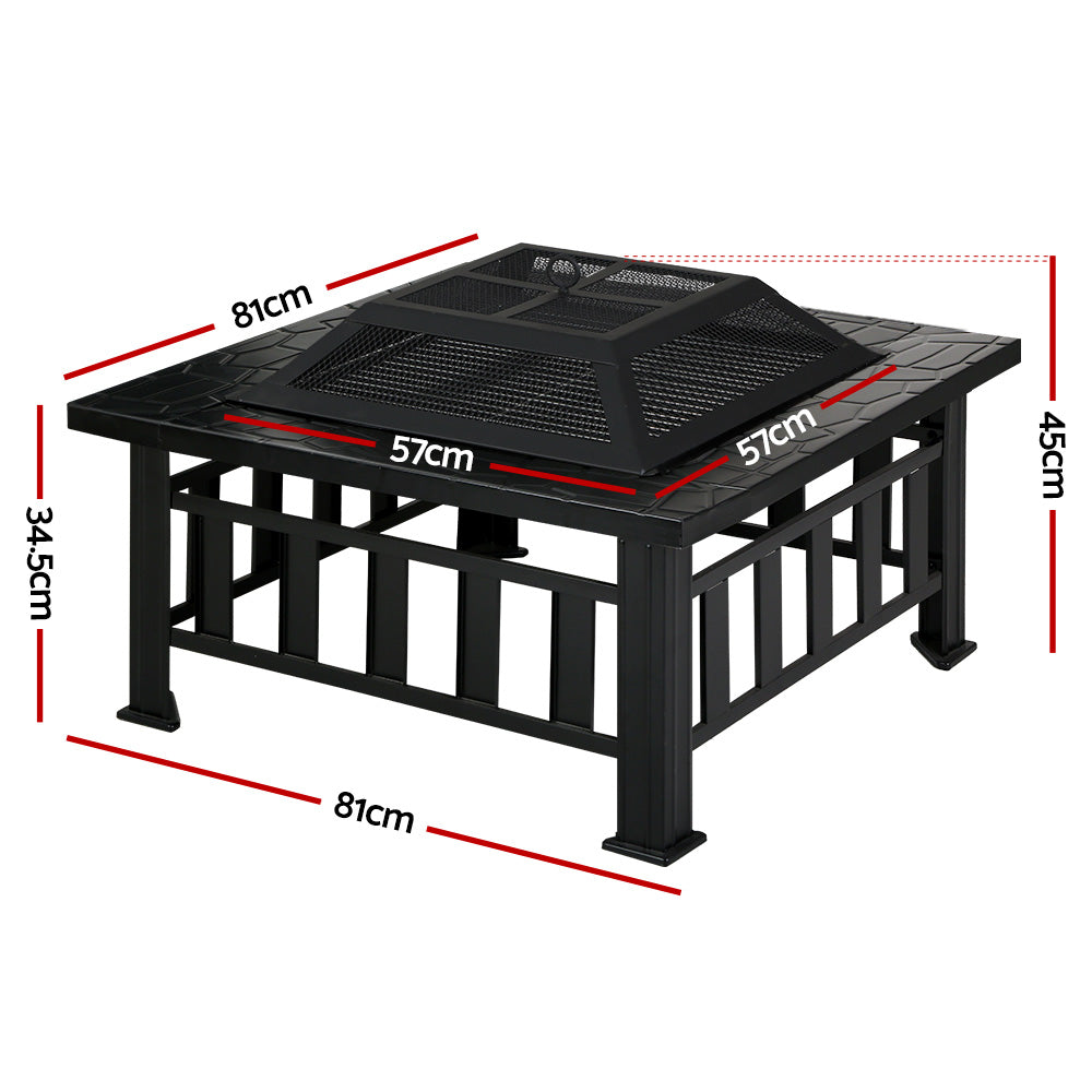 Grillz Fire Pit BBQ Grill 2-In-1 Table - Flavour Fushion Cooking Shop