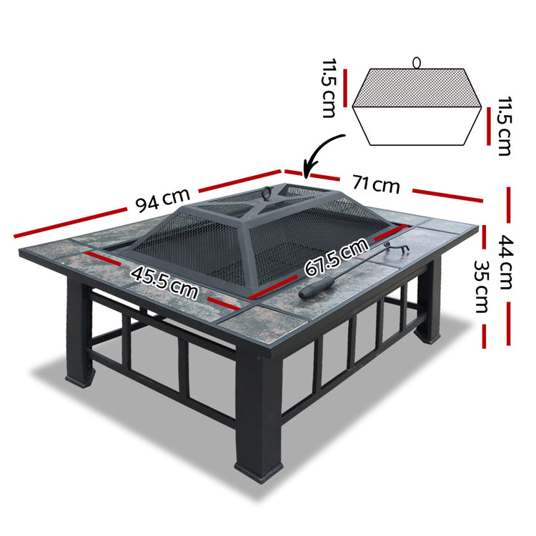 Grillz Fire Pit BBQ Grill Ice Bucket 3-In-1 Table - Flavour Fushion Cooking Shop