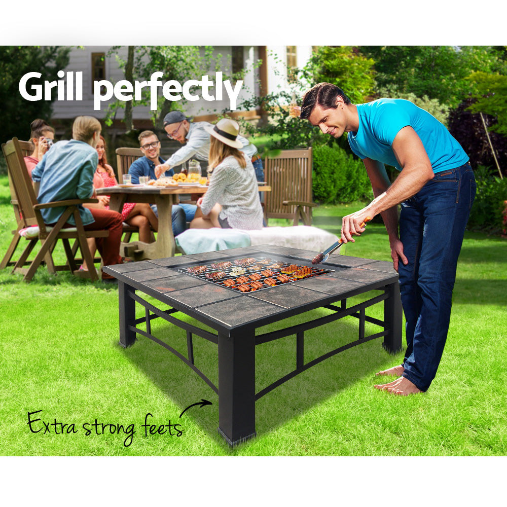 Grillz Fire Pit BBQ Grill Ice Bucket 4-In-1 Table - Flavour Fushion Cooking Shop