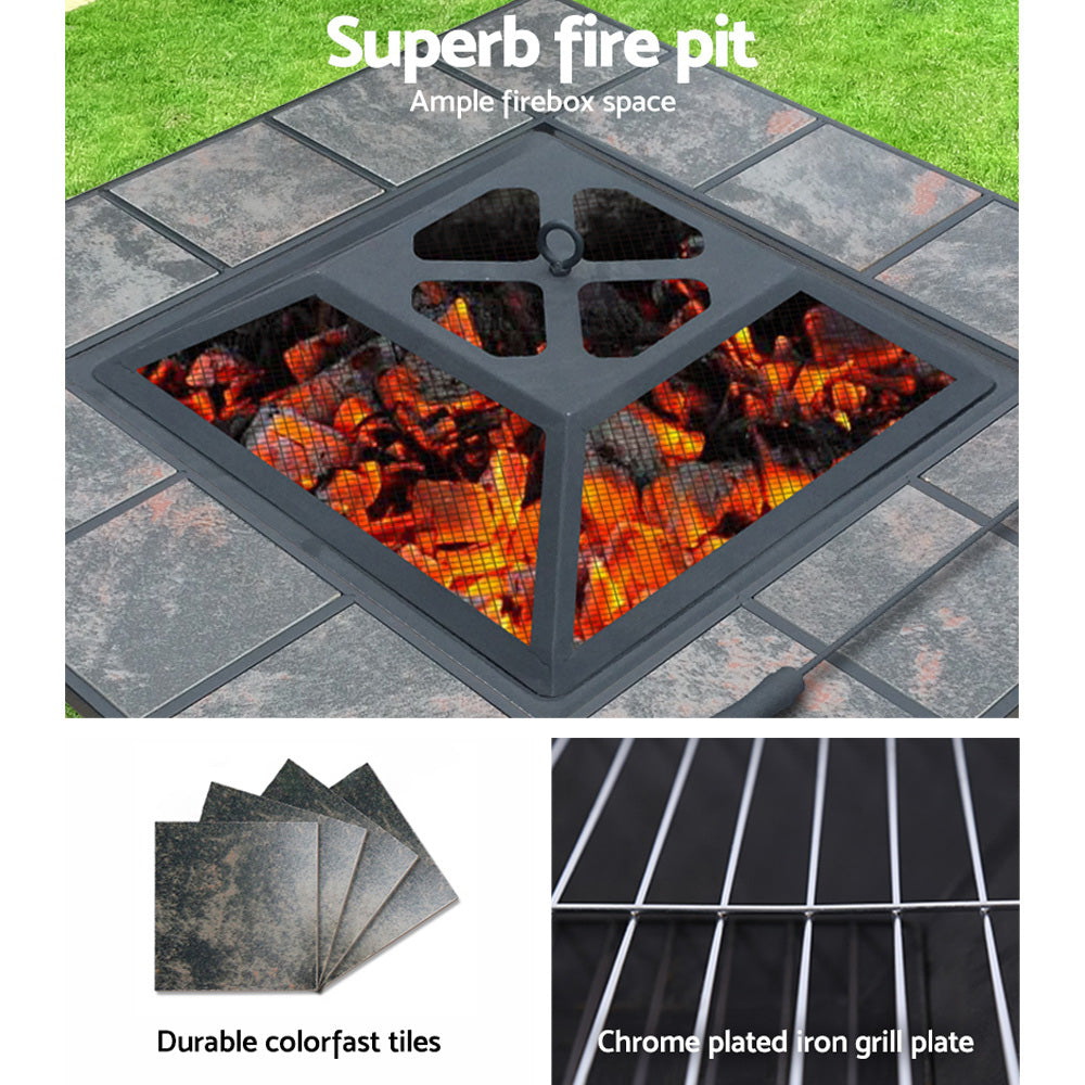 Grillz Fire Pit BBQ Grill Ice Bucket 4-In-1 Table - Flavour Fushion Cooking Shop