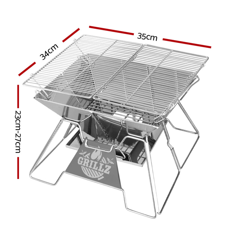 Grillz Fire Pit BBQ Grill with Carry Bag Portable - Flavour Fushion Cooking Shop