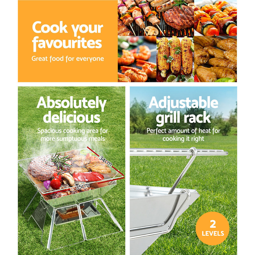 Grillz Fire Pit BBQ Grill with Carry Bag Portable - Flavour Fushion Cooking Shop