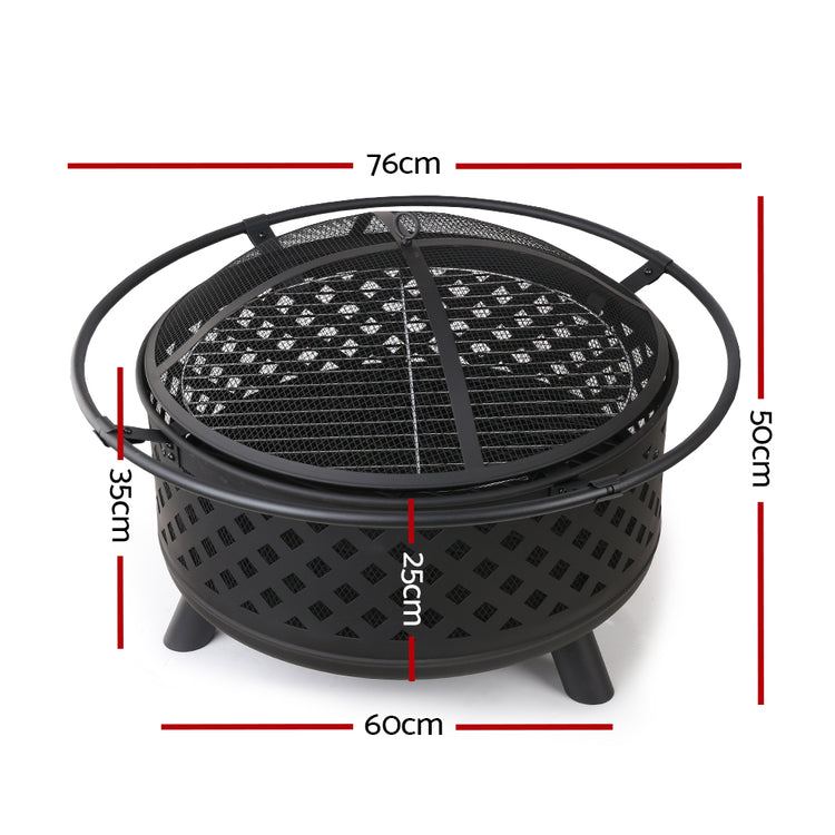 Grillz Fire Pit BBQ Grill 76cm - Flavour Fushion Cooking Shop