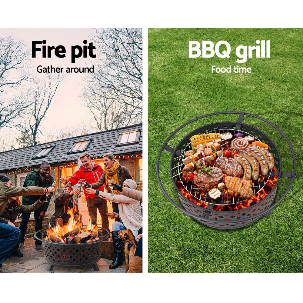 Grillz Fire Pit BBQ Grill 76cm - Flavour Fushion Cooking Shop