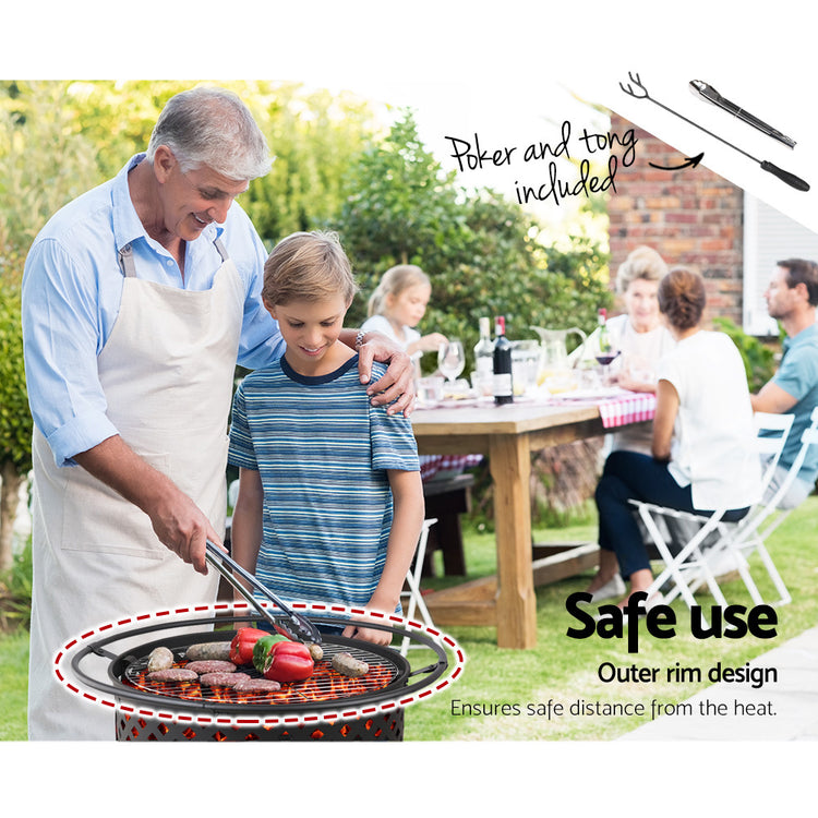 Grillz Fire Pit BBQ Grill 76cm - Flavour Fushion Cooking Shop