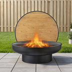 Grillz Fire Pit Table with Lid – 3-in-1 Wood Burning BBQ Grill