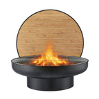 Grillz Fire Pit Table with Lid – 3-in-1 Wood Burning BBQ Grill