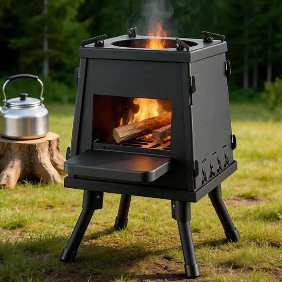 Grillz Fire Pit BBQ Portable Outdoor Fireplace Metal Camping Stove for Boiling Water, BBQ, Picnics - Flavour Fushion Cooking Shop