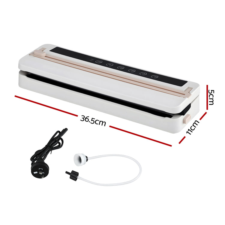 Devanti Food Vacuum Sealer Machine Fresh Storage Auto Seal Slide Cutter 6 Modes White - Flavour Fushion Cooking Shop