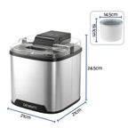 Devanti Ice Cream Maker Machine 2L Homemade Gelato Sorbet Frozen Drinks Sliver