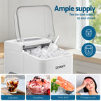 Devanti Ice Maker Machine Portable 12kg Countertop w/Self Cleaning 1.2L White