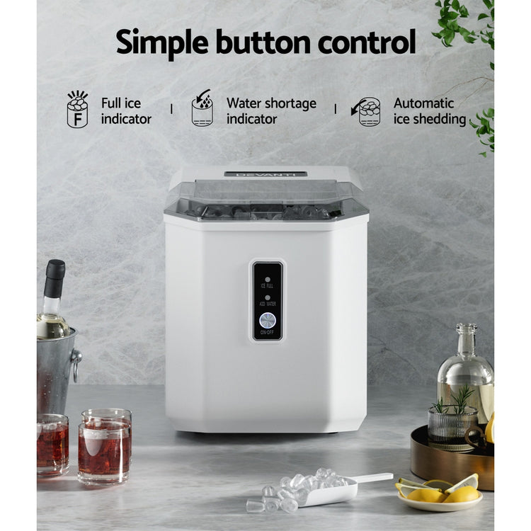 Devanti 12kg Ice Maker Machine Portable Ice Cube Tray Bar Countertop 2L Black - Flavour Fushion Cooking Shop