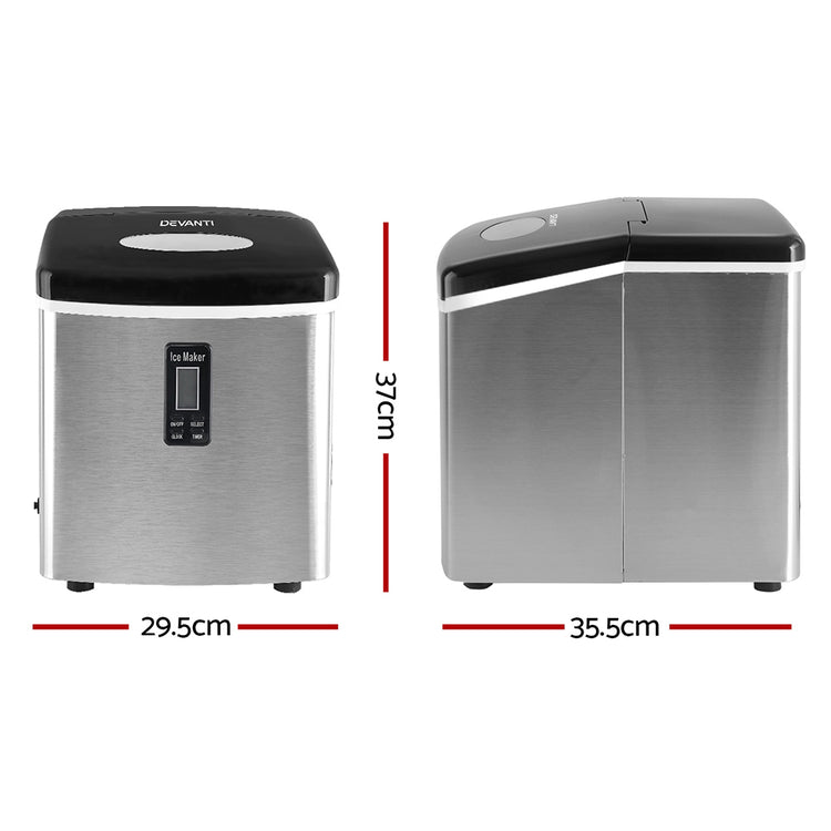 Devanti 15kg Ice Maker Machine Silver - Flavour Fushion Cooking Shop