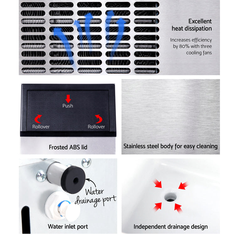 Devanti 60kg Commercial Ice Maker Machine - Flavour Fushion Cooking Shop