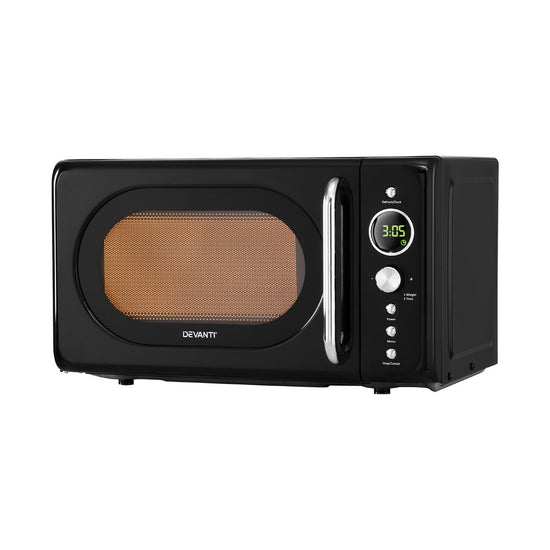 Devanti 20L Microwave Oven 700W Black - Flavour Fushion Cooking Shop