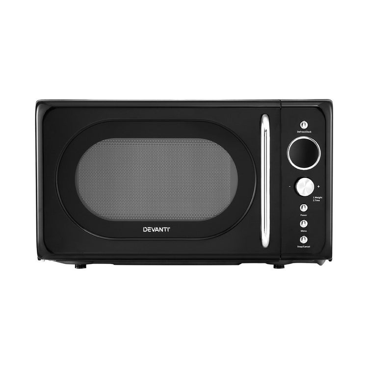 Devanti 20L Microwave Oven 700W Black - Flavour Fushion Cooking Shop