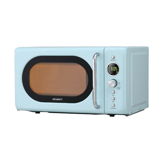 Devanti 20L Microwave Oven 800W Blue - Flavour Fushion Cooking Shop