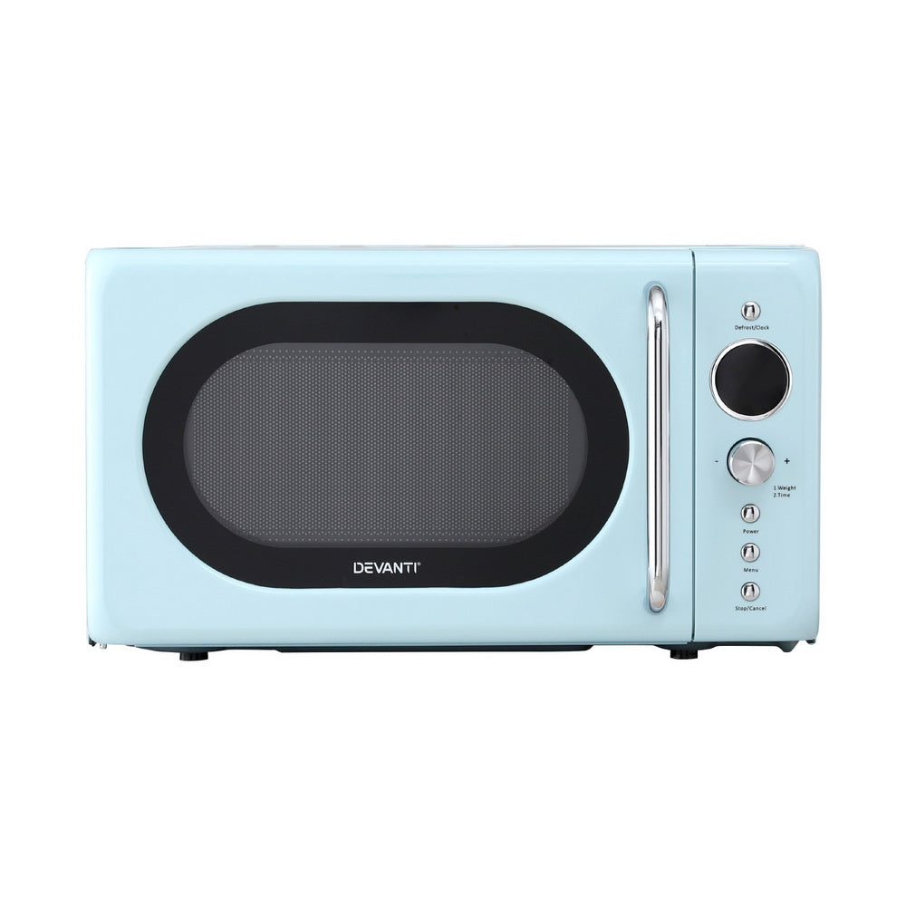 Devanti 20L Microwave Oven 800W Blue - Flavour Fushion Cooking Shop