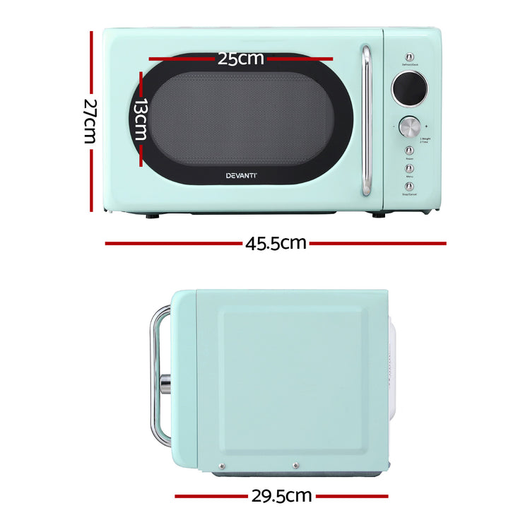 Devanti 20L Microwave Oven 700W Green - Flavour Fushion Cooking Shop