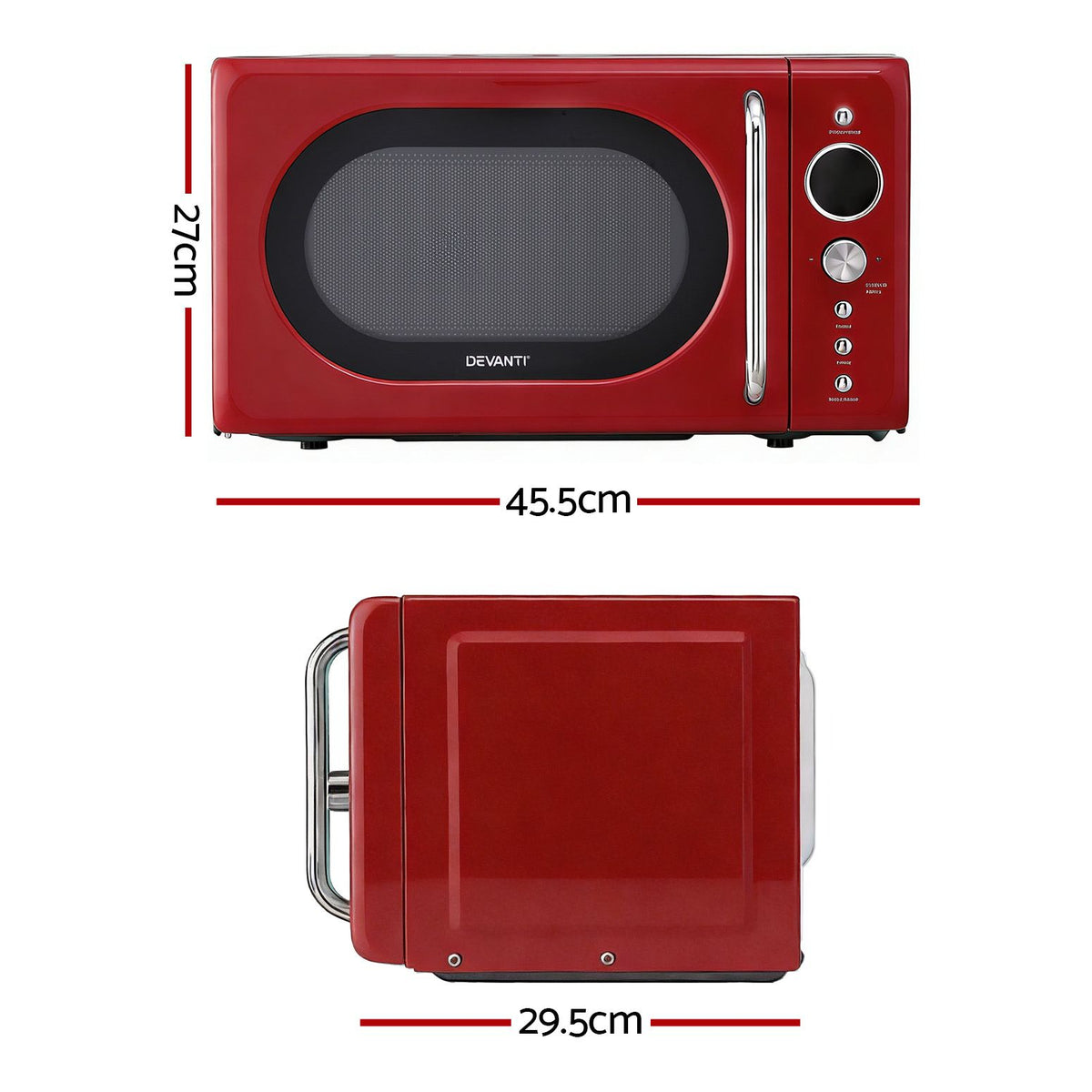 Devanti 20L Microwave Oven 700W Red - Flavour Fushion Cooking Shop