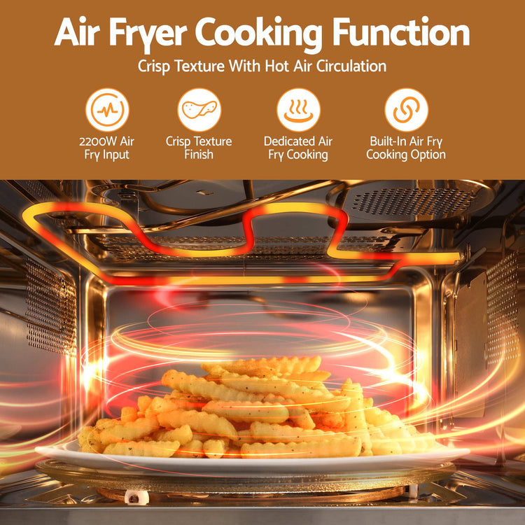 Devanti Built In Microwave Oven 30L Grill Air Fry Convection Silver - Flavour Fushion Cooking Shop