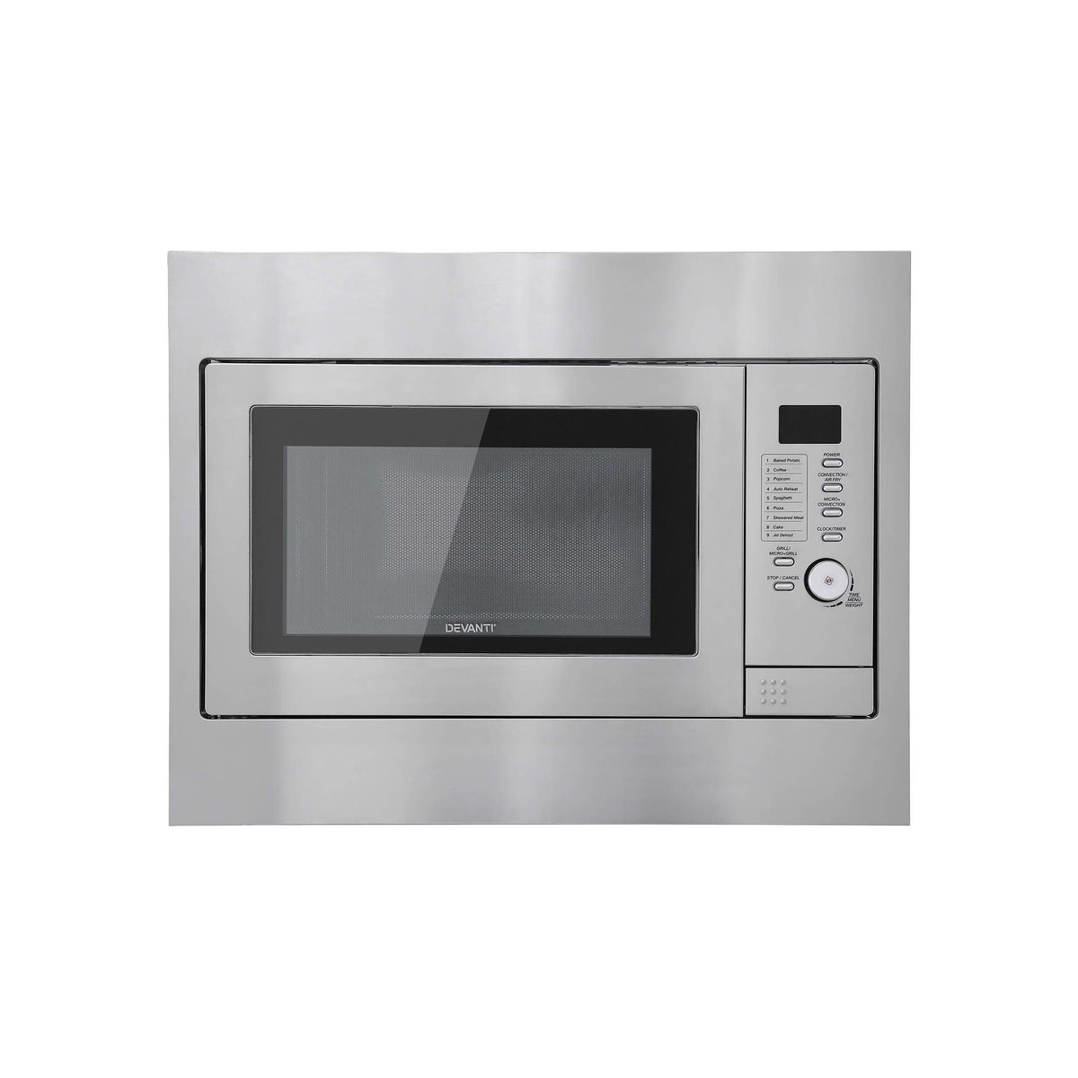 Devanti Built In Microwave Oven 30L Grill Air Fry Convection Silver - Flavour Fushion Cooking Shop