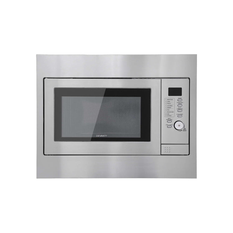 Devanti Built In Microwave Oven 30L Grill Air Fry Convection Silver - Flavour Fushion Cooking Shop