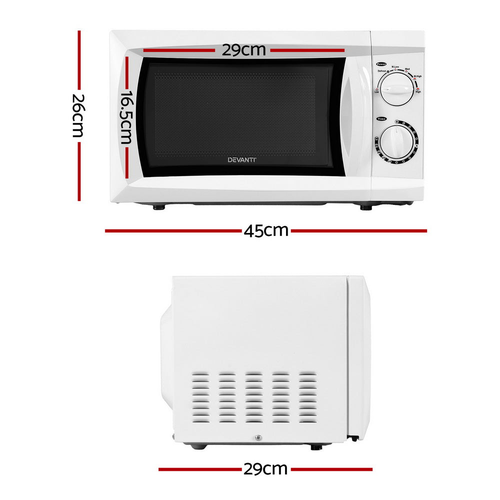 Devanti 20L Microwave Oven 800W White - Flavour Fushion Cooking Shop