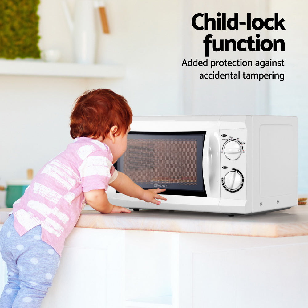 Devanti 20L Microwave Oven 800W White - Flavour Fushion Cooking Shop