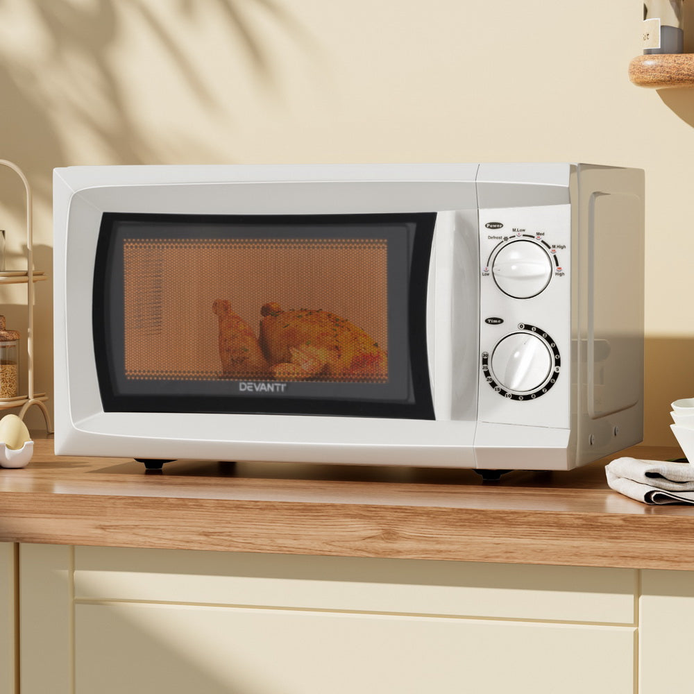 Devanti 20L Microwave Oven 800W White - Flavour Fushion Cooking Shop
