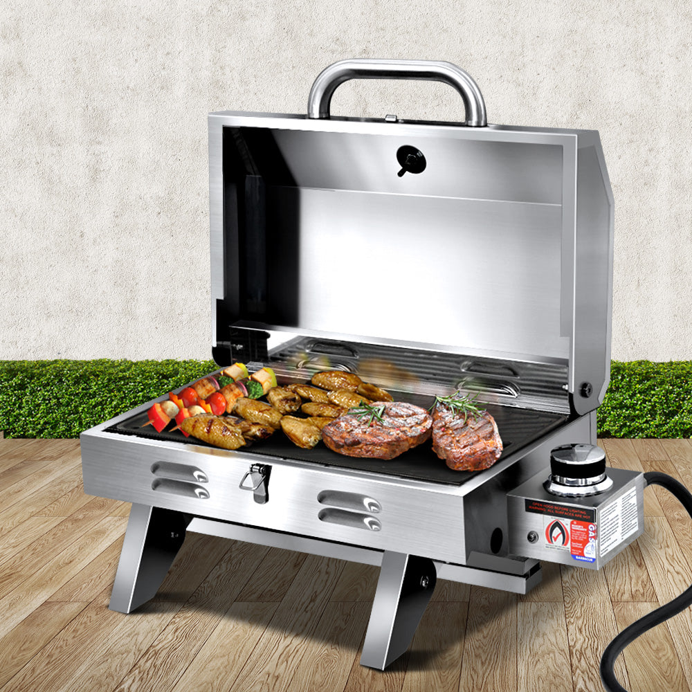 Grillz Portable Gas BBQ Grill with Double Sided Plate - Flavour Fushion Cooking Shop