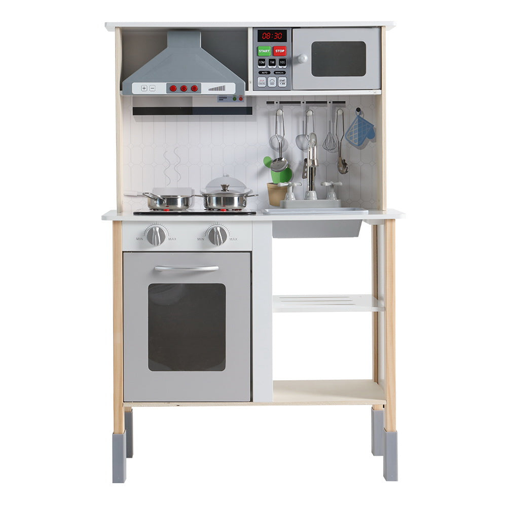 Keezi Kids Kitchen Play Set Wooden Pretend Toys Cooking Children Cookware Sink - Flavour Fushion Cooking Shop