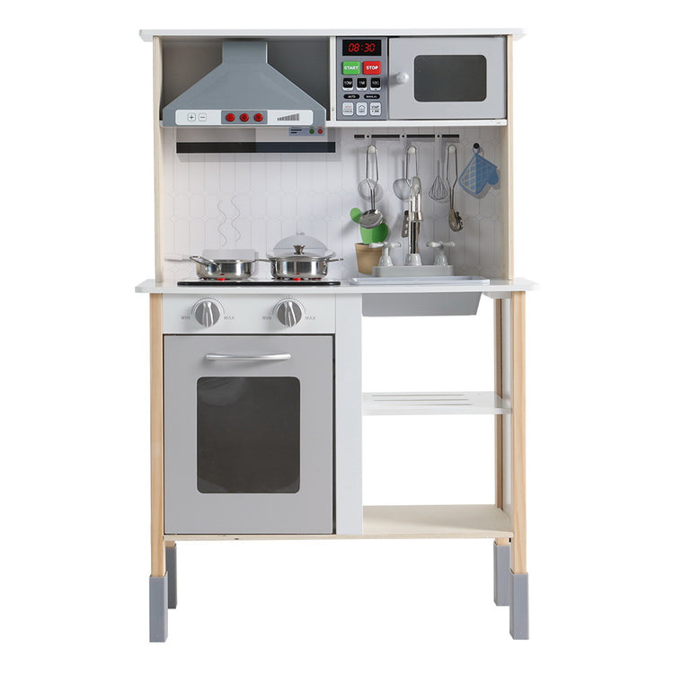 Keezi Kids Kitchen Play Set Wooden Pretend Toys Cooking Children Cookware Sink - Flavour Fushion Cooking Shop
