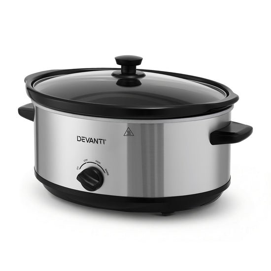Devanti 6.5L Slow Cooker Electric Multi Cooker with 3 Heat Settings and Keep Warm Function - Flavour Fushion Cooking Shop