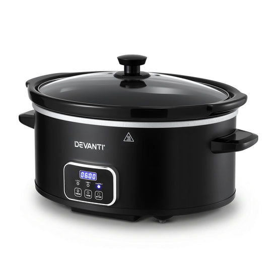 Devanti 5.6L Slow Cooker Electric Multi Cooker with 3 Heat Settings and Keep Warm Function - Flavour Fushion Cooking Shop