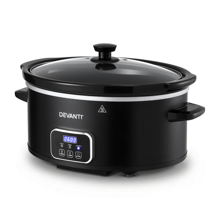 Devanti 5.6L Slow Cooker Electric Multi Cooker with 3 Heat Settings and Keep Warm Function - Flavour Fushion Cooking Shop