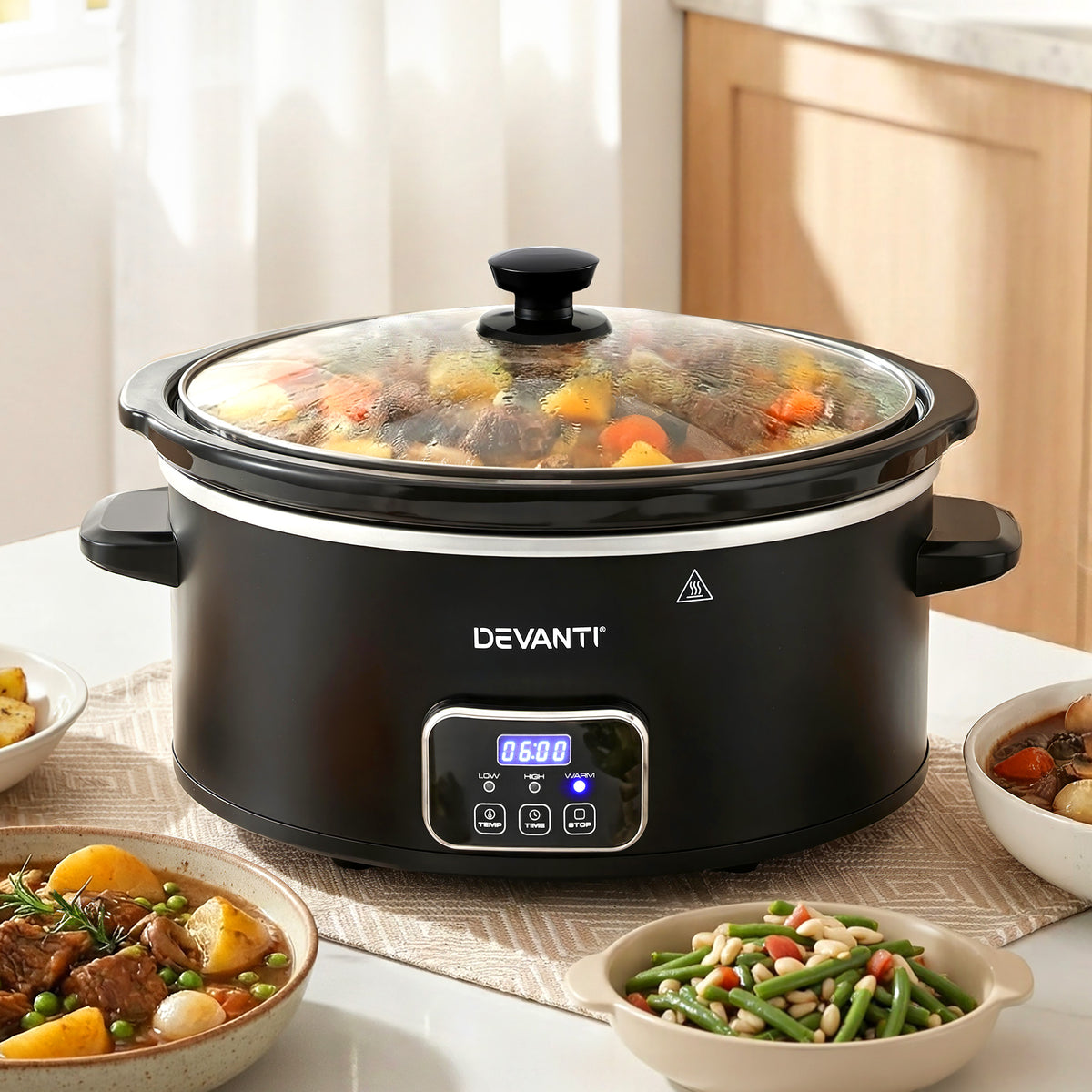 Devanti 5.6L Slow Cooker Electric Multi Cooker with 3 Heat Settings and Keep Warm Function - Flavour Fushion Cooking Shop